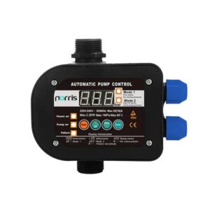 Interruptor automatico de presión Norris regulable | 110/220 Vac | 30Amp | Conexión G1″ | IP65 | 10bar | Hasta 5Hp | Con Display | NRIP30A12-R