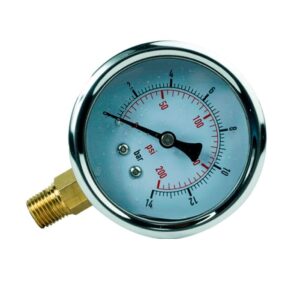 Manometro Norris | Conexión Lateral 1/4" | 0-200PSI | Caratula 2,5" | Acero Inoxidable | NRM0200L