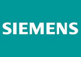 Siemens logo in white on teal background